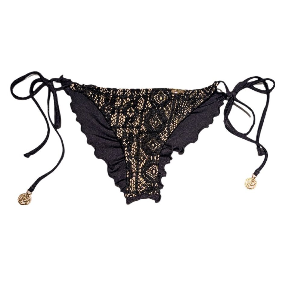 Luli Fama SWEET SEDUCTION Lace Ruched Back Brazilian Tie Side Bikini Bottom